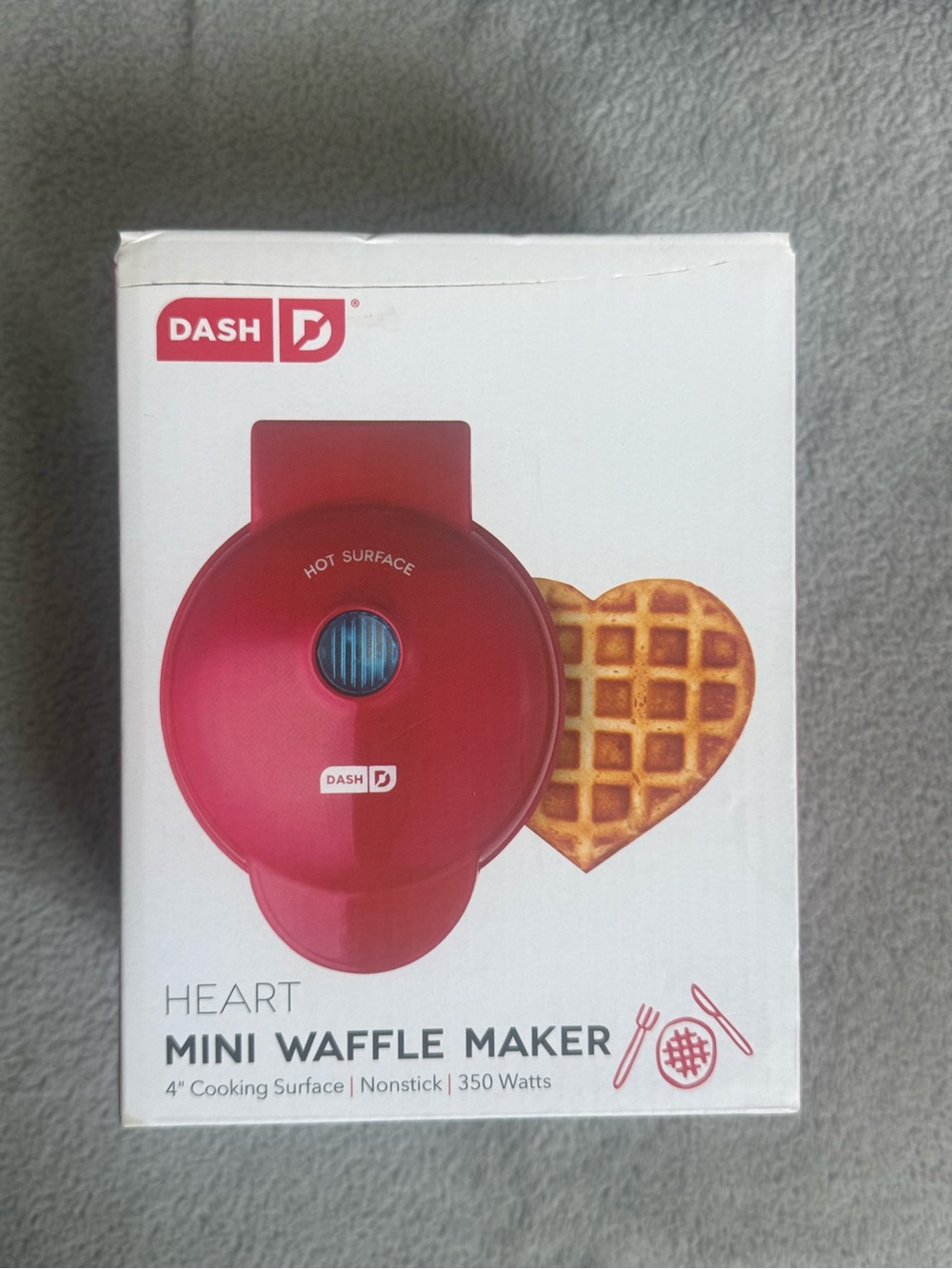 Dash Red Heart Mini Waffle Maker